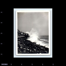 Vintage Photo LANDSCAPE SEASCAPE BEACH SCENE WAVES CRASHING picture