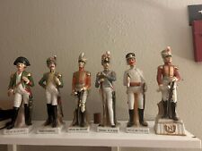 PORCELAIN FRENCH MILITARY SOLDIERS GOLD LEAF OFFICERS VINTAGE picture