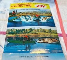 6 Vintage Postcards 1966 Unbelievable Fishing Fun Unused G.R. Brown Exaggerated picture