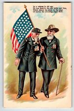 Memorial Decoration Day Postcard Veterans Civil War Men Flag Cane Series 283 picture