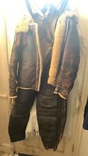 Genuine WW2 leather flying jacket and trousers . picture
