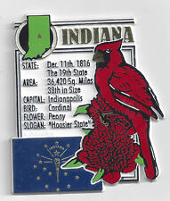INDIANA  STATE MONTAGE FACTS MAGNET, Indianapolis, Hoosier State, CardInal picture