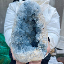 4.96lb Large Natural Blue Celestite Crystal Geode Quartz Cluster Mineral Specime picture