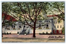 c1940 Hotel Dudley Restaurant Building Roadside Stairs Atlantic City NJ Postcard picture
