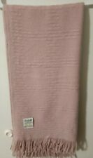 Vintage Faribo 100% Wool  Throw Lap Blanket Fringed Pink Made USA 45x50” picture