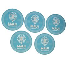 Lot Of 5 Maui Brewing Co. Beer Light Blue Coaster Kihei Maui Hawaii Brand New picture