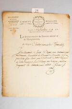 1800 French Revolution Registration Certificate Lyon Marat Danton Robespierre picture