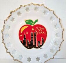 BIG APPLE WALL PLATE ABOUT 8 INCH DIAMETER WITH TWIN TOWERS picture