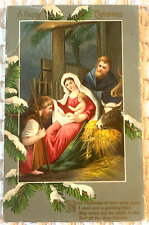 Christmas Mary Joseph Baby Jesus Vintage Postcard Germany picture