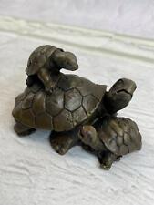 Three Turtles Hot Cast Bronze Metal Figure Sculpture Decor Signed Art Collector picture