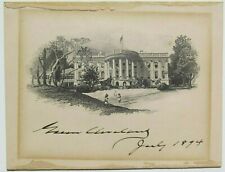 President Cleveland & Francis Cleveland Signed Executive Mansion Cards JSA Rare picture