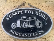 VINTAGE Sunset Hot Rods Morgan Hill Ca. Car Club Plaque Free US Shipping picture