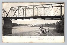 Kankakee, IL-Illinois, Station St Bridge Antique c1907 Souvenir Vintage Postcard picture