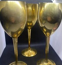 Antique Brass Goblets 8.25