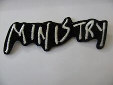 MINISTRY  Iron On Patch 5” Trucker Hat Vtg Rare Jacket Logo Band  Heavy Metal picture