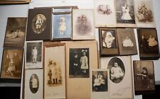 19 Antique Chicago 1800s Children Cabinet Card Photos Gilded Age Roaring 20's picture