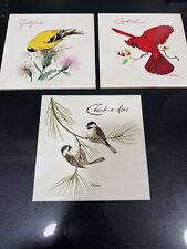 Vintage Screen Craft Bird Tiles Or Wall Hang 6x6 Signed P. Howard Yarmouth MA. picture
