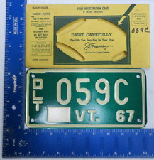 1967 67 VERMONT VT TRAILER TRL DEALER DLR LICENSE PLATE TAG # DLT 059C RARE TYPE picture