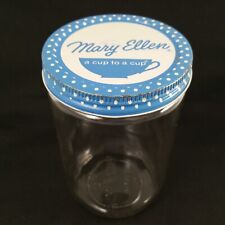Vintage Mary Ellen Jam Glass Ball Jar Blue White Polka Dot Lid A Cup To A Cup picture