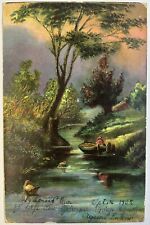 German Creek Scene Antique Art Postcard, Posted 1905 St. Louis, Missouri  picture