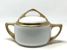 Art Deco Rosenthal Donatello White Gold Trim Porcelain Sugar Bowl Vintage 1960’s picture
