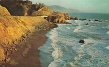Postcard CA Coast Pacific Ocean Beach Sand Shoreline Surf Crashing Waves picture