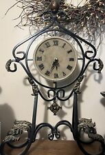 Large  Vintage Table Clock Decorative Wrought Iron picture