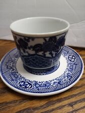 Mann Blue and White Cup/Bowl With Blue Willow Saucer picture