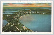 Aerial Airplane View of Winter Haven Florida Vintage 1931 Postcard picture