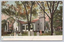 c 1910 Richmond, Virginia St. John's Church Antique Postcard Cemetery Tombstones picture