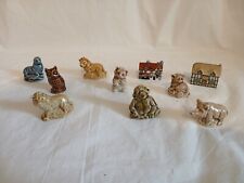 Mixed Lot Of 10  Vintage Wade England Whimsies Animals And Buildings picture