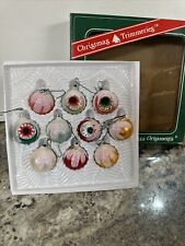 Vintage Bradford Mini Christmas Glass  Trimmeries 10 Ornaments Starburst picture