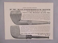 F.W. Kaldenberg's Meerschaum & Briar Pipe PRINT AD - 1896 picture