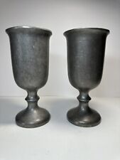 Vintage Pair Pewter Pew-Ta-Rex Footed Goblets 7 In Great  Renaissance Fair Use picture