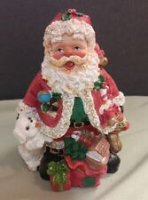 Vintage Resin Santa & Dog Figurine picture