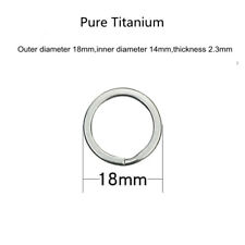 Titanium Keyring Split Ring 10-32mm Heavy Duty Flat Keychain EDC Ti Key Ring picture