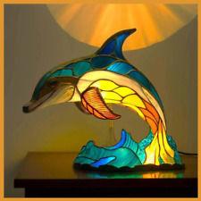 Dolphin Animal Stained Glass Table Lamp picture