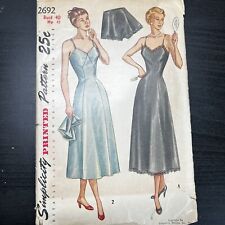 Vintage 1940s Simplicity 2692 Slip + Tap Panties Sewing Pattern 40 Large CUT picture