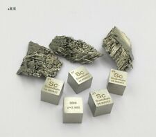 Metal Scandium Sc Cube 10 mm Periodic Table Format High Purity ≥99.9% Brushed  picture