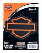 Harley-Davidson Silhouette Bar & Shield Logo Decal Orange & Black 4
