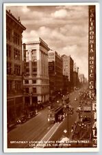 Los Angeles California~Downtown Broadway Street~California Music Co~1915 RPPC picture