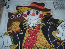 Vtg 70s Calico Polka Dot Scarecrow Doll Toy Cut Sew Stuff Fabric Panel 21