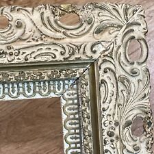 Antique Ornate Wood Gesso Distressed Picture Art Mirror Frame Fits 16