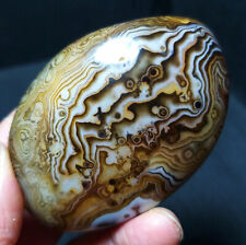 TOP 113.8g Natural Polished Silk Banded Lace Agate Crystal Madagascar  A1416 picture