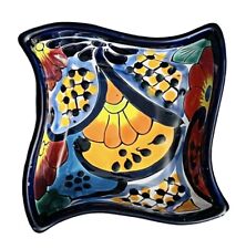 Talavera Enchanted Mexican Pottery Square Small Wavy Dish 7” inch picture