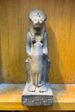 RARE ANCIENT EGYPTIAN ANTIQUES Statue Sekhmet Goddess Of War Seated Egypt BC picture