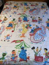 Vintage Sesame Street Quilt Bedspread Big Bird Burt Ernie Grover Full picture