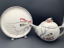 Kate Williams Global Design Connections Winter Chickadee Teapot & Dish picture