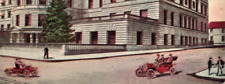 C1910 Portland Oregon City Hall Top Hats Hand-Shaking Fast Red Cars Vtg Postcard picture