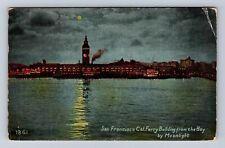 San Francisco CA-California, Ferry Building, Bay, Vintage c1914 Postcard picture